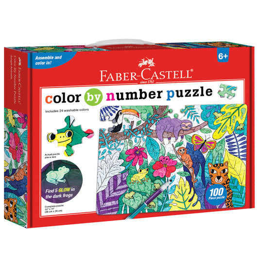 Color by Number Puzzle - Jungle Animals