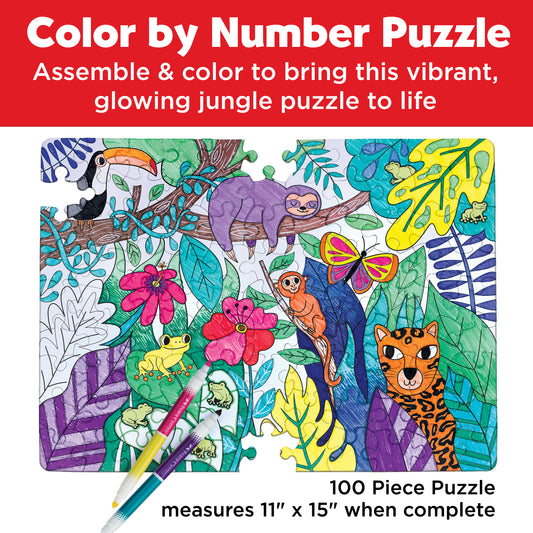 Color by Number Puzzle - Jungle Animals