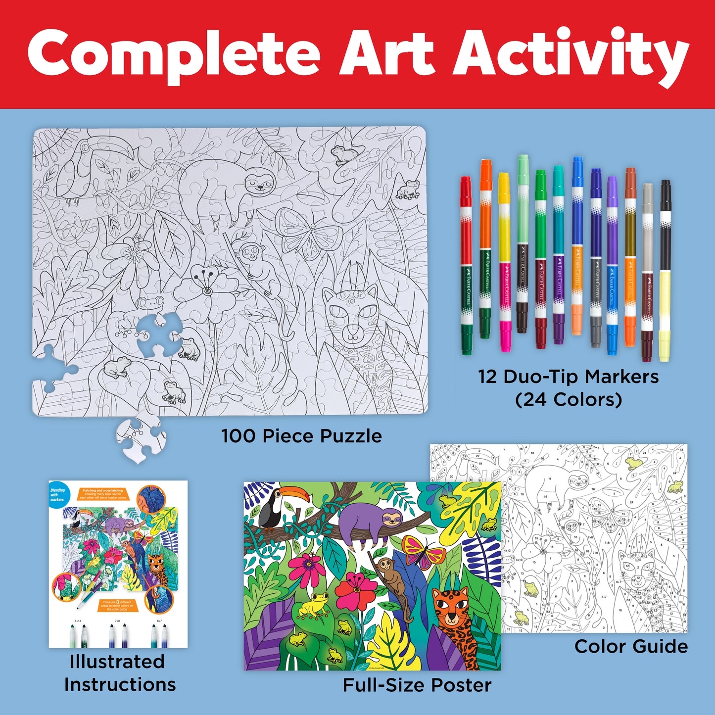 Color by Number Puzzle - Jungle Animals