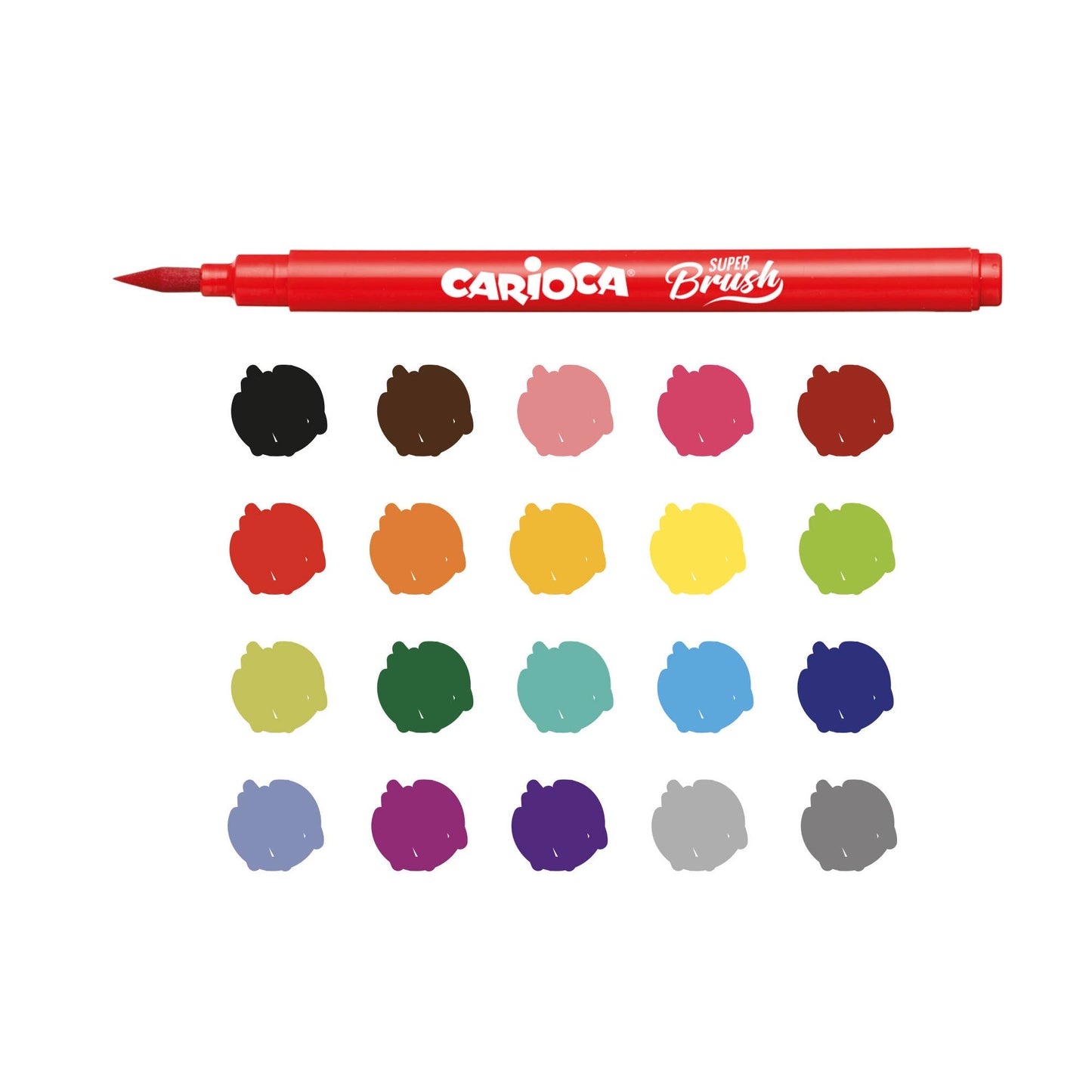 Carioca Super-Brush Fine Tip Washable Markers 20pc