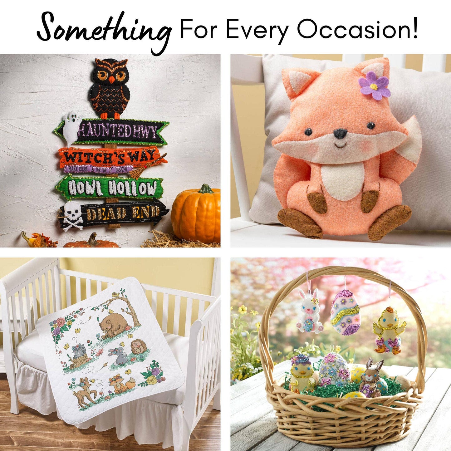 Cozy Christmas Felt Ornaments Set of 6