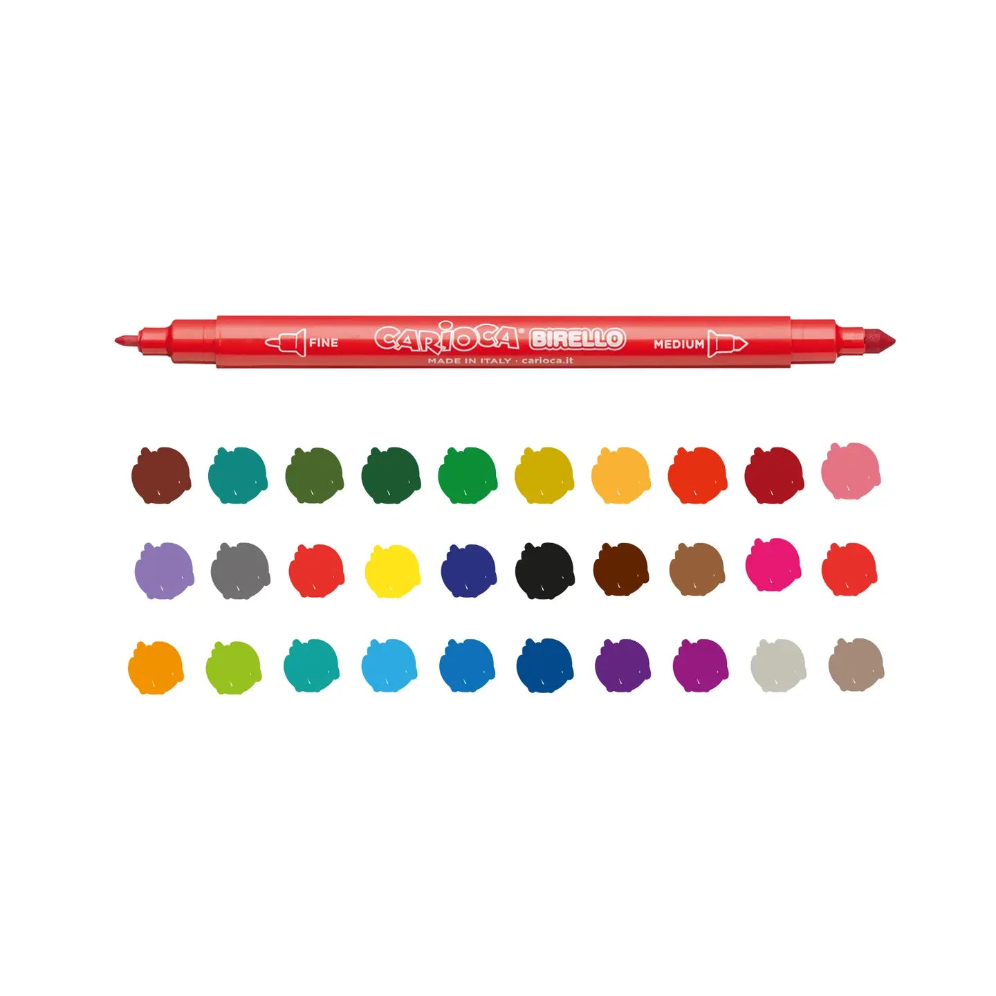 Carioca Birello Superwashable Double Tip Felt Pen 30Pc Set