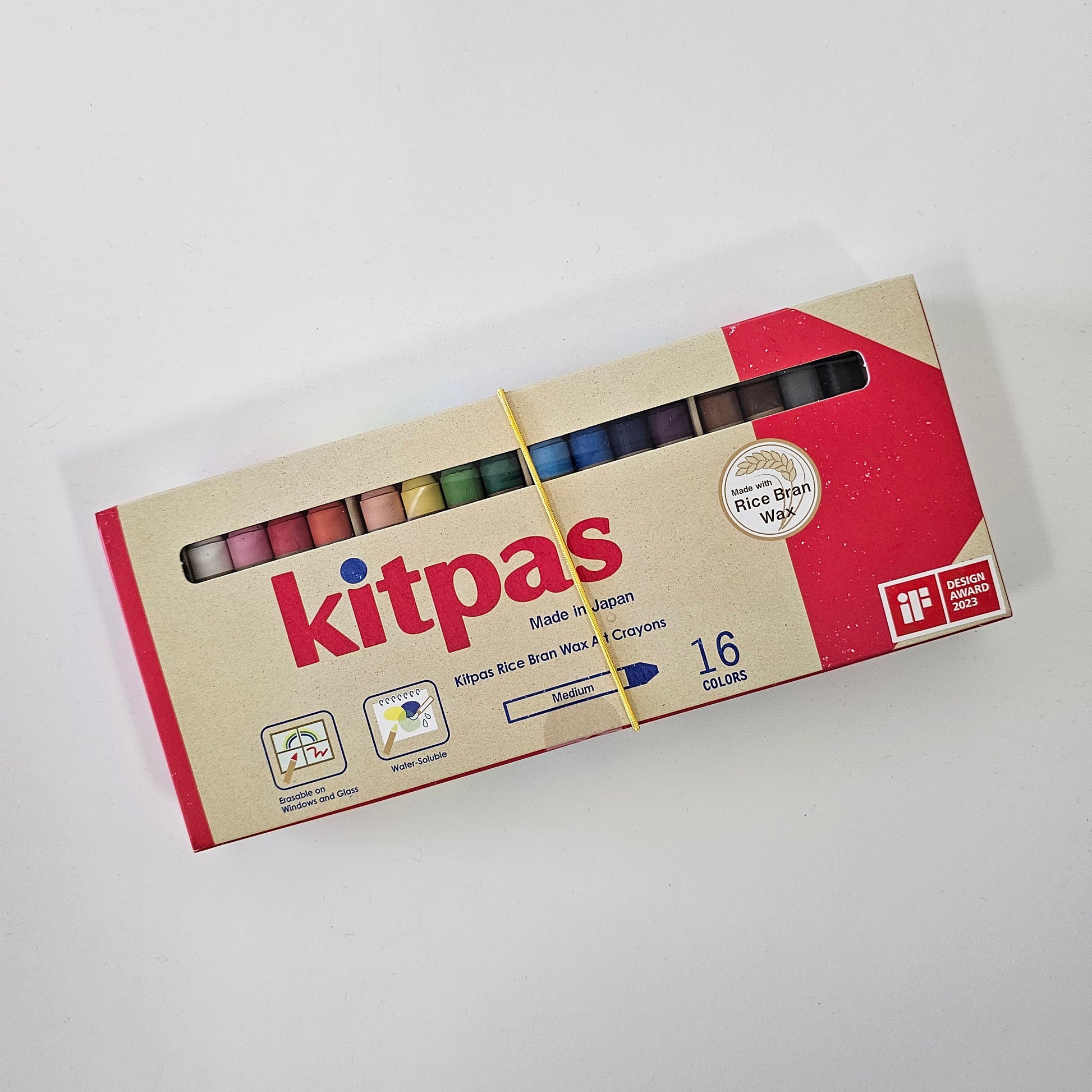 Box of Kitpas crayons on a white background
