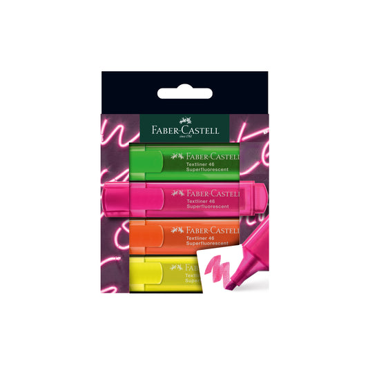 Textliner Neon Wallet 4 Ct
