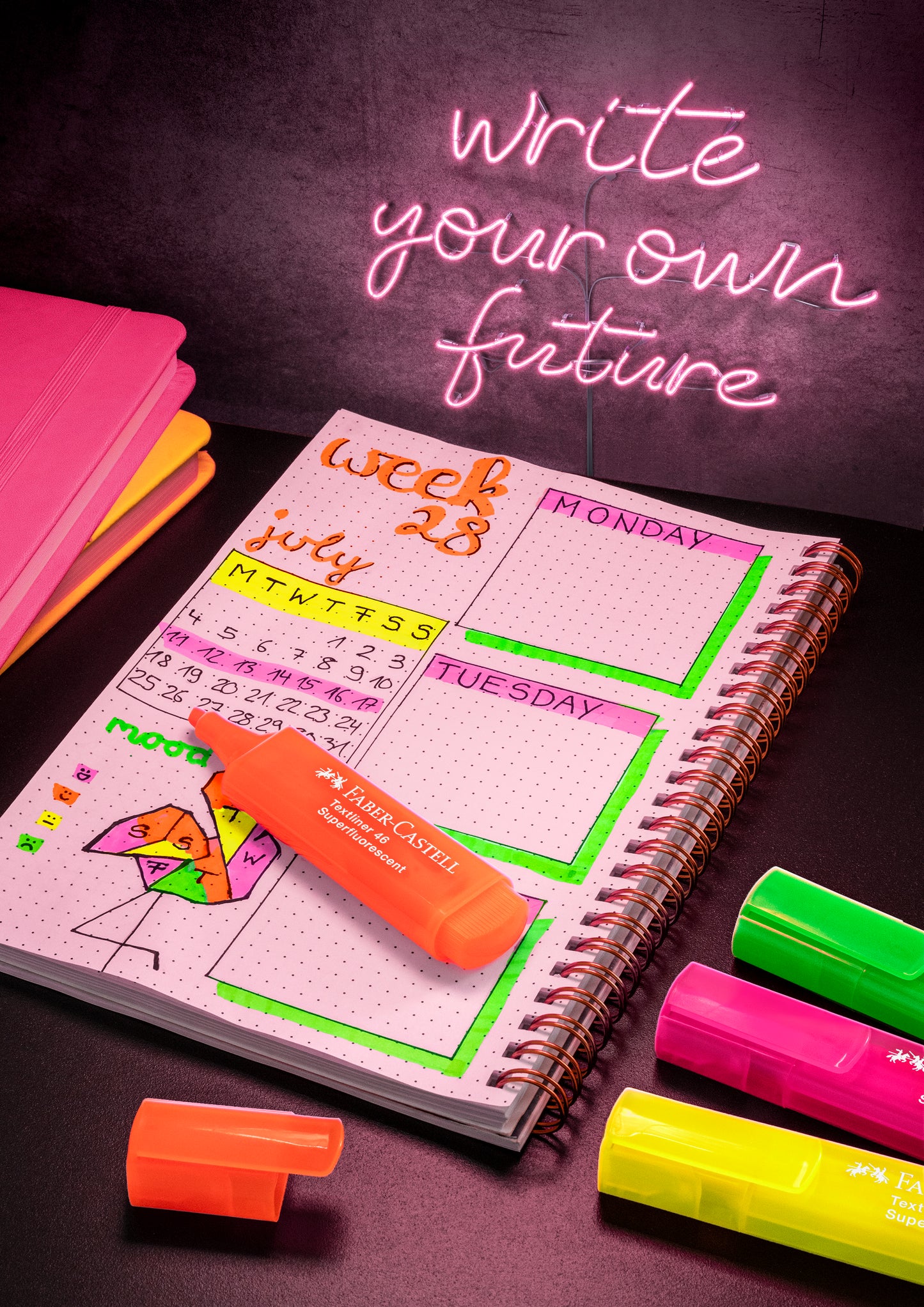 Textliner Neon Wallet 4 Ct