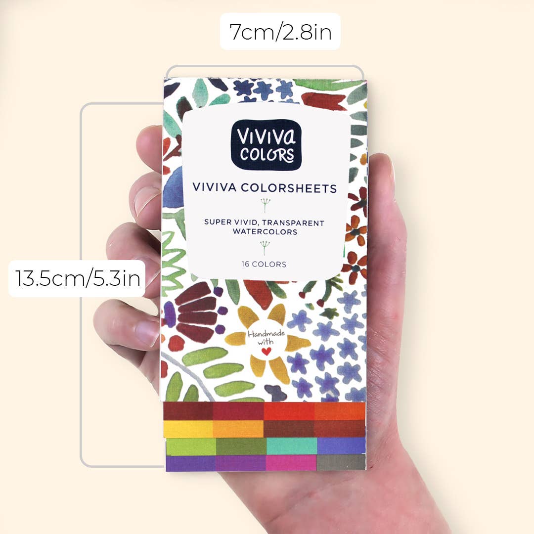 Original Colorsheets - 16 Watercolors | Handmade | Vegan