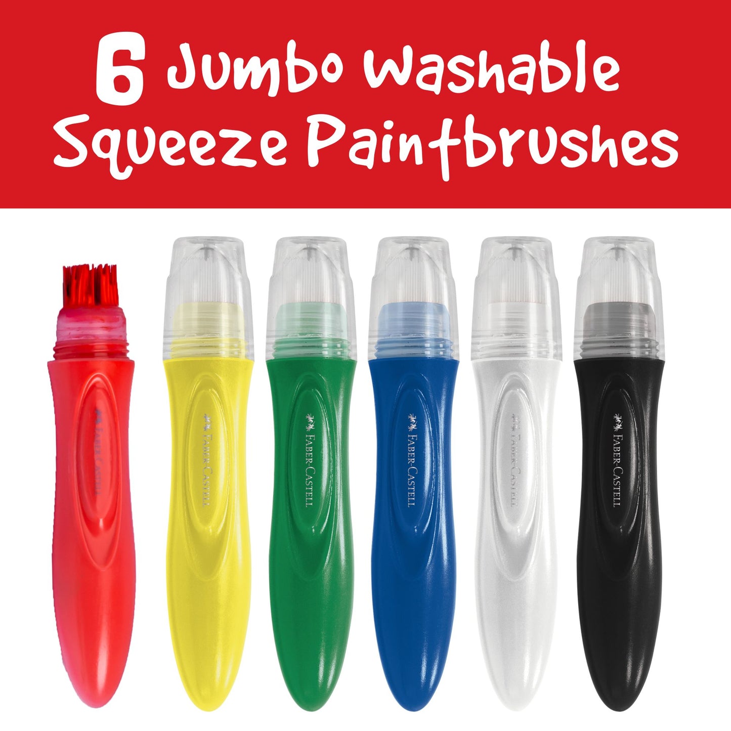 Little Creatives 6 Jumbo Washable Squeeze Paintbrushes