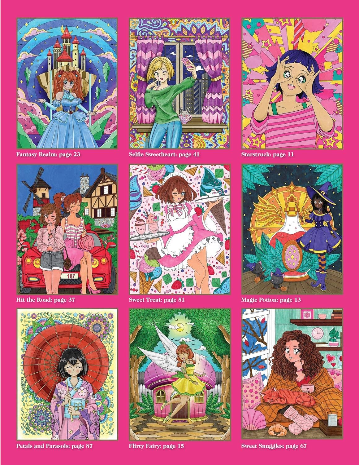 Let's Color Manga - Over 45 Intricate Whimsical Designs