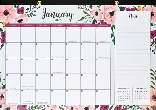 2026 Floral Desk Pad and Wall Calendar