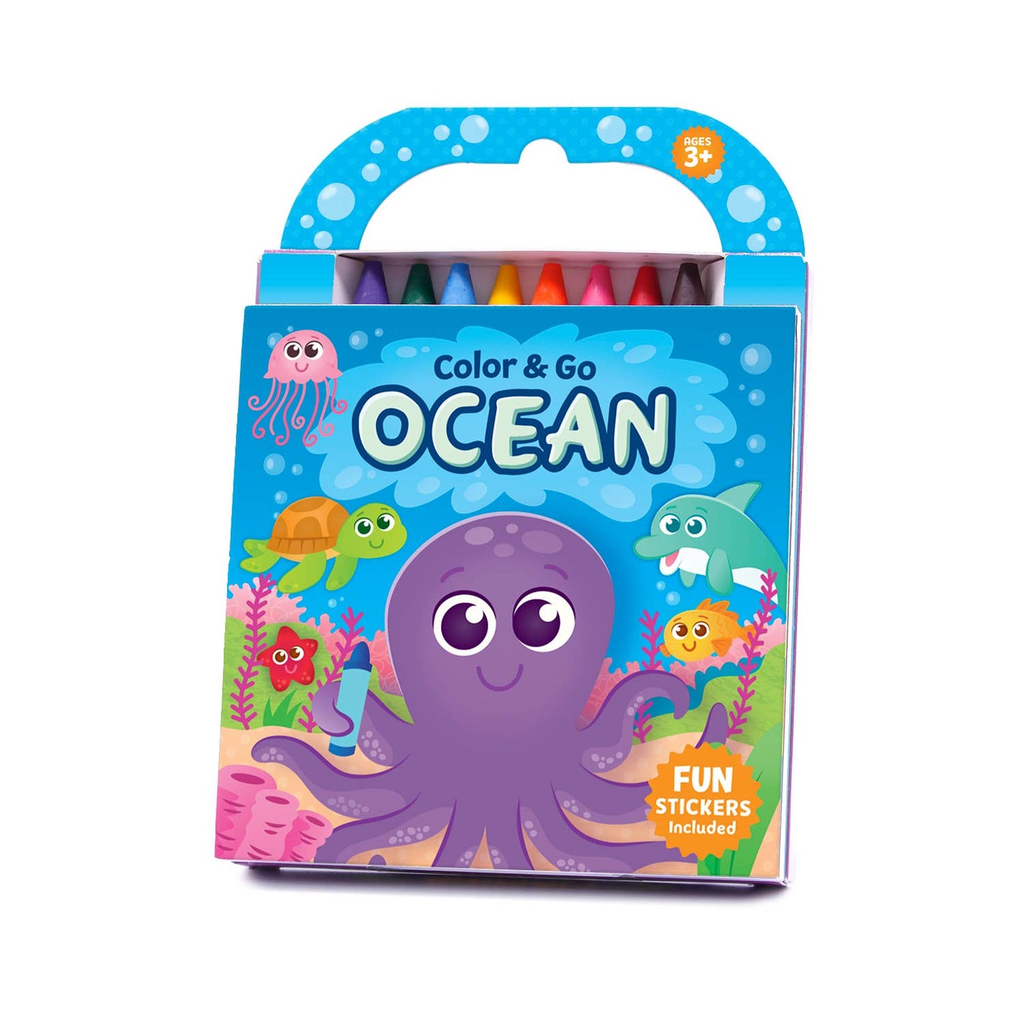 Color & Go Ocean: Coloring Book with Crayons and Stickers