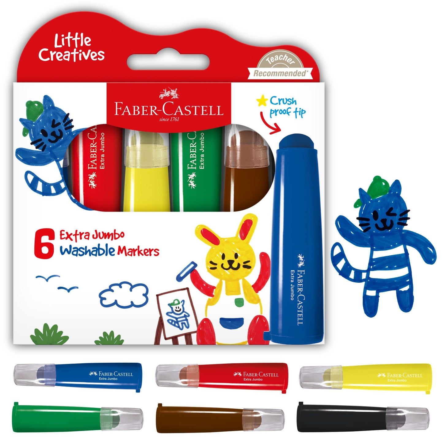 Little Creatives 6 Extra Jumbo Ultra Washable Markers