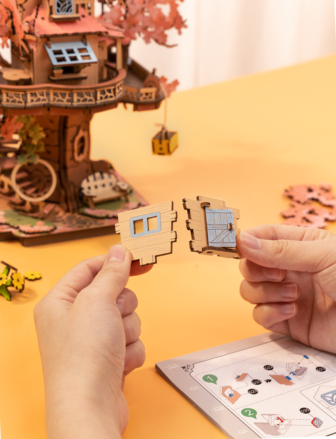 TGS04 Sakura Tree House Rolife Wooden Puzzle DIY  Craft Kit