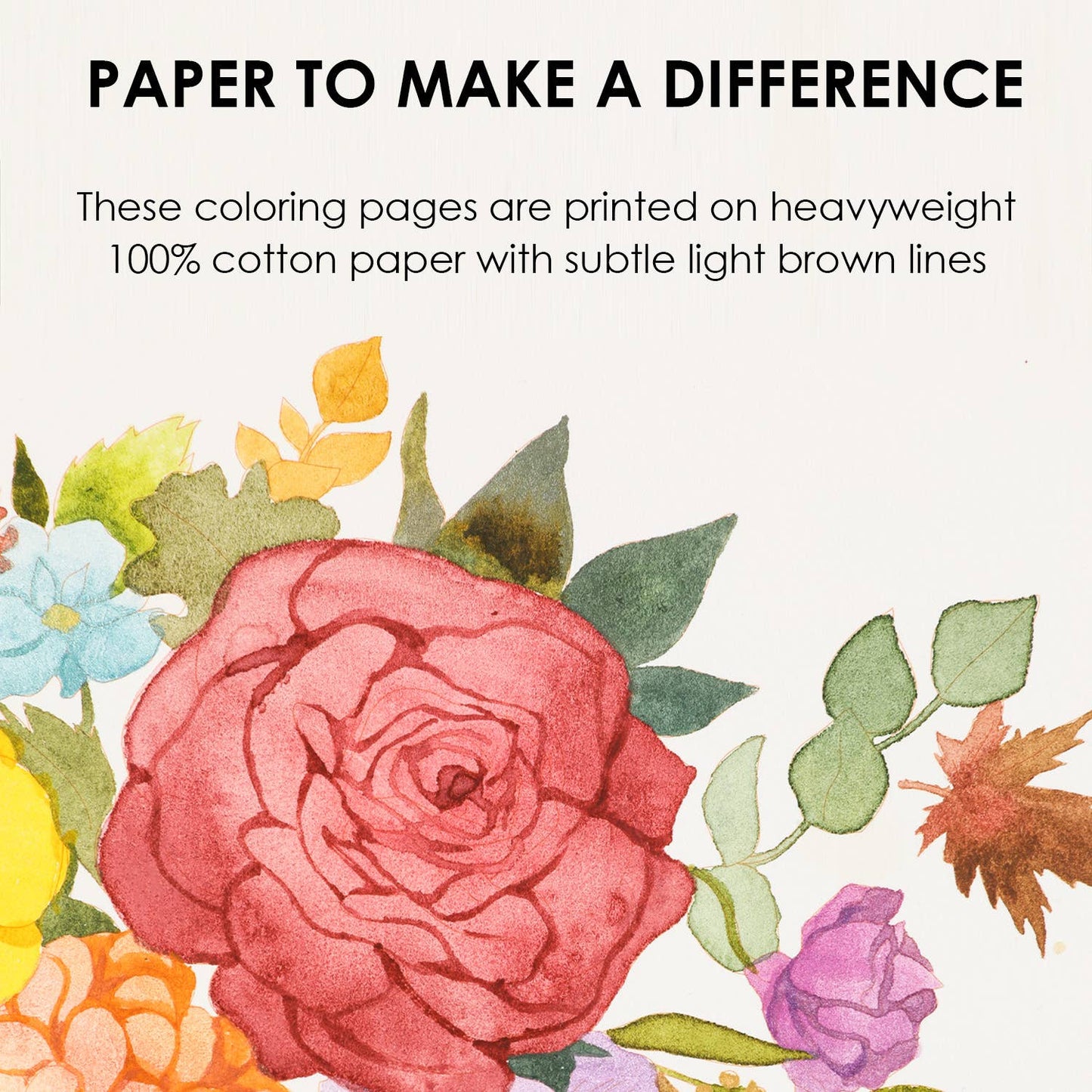 15 Sheets 140LB Autumn-Themed Watercolor Coloring Book