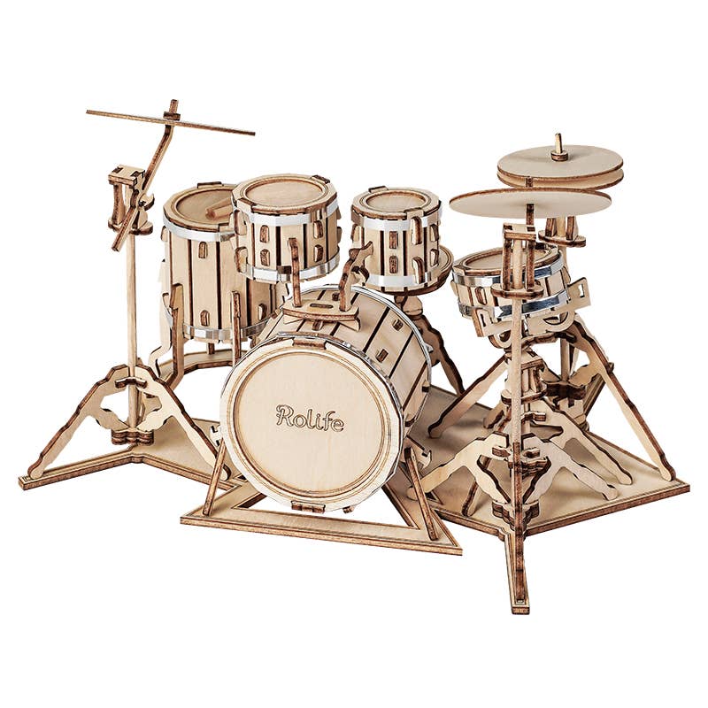 TG409 Rolife Drum Kit 3D DIY Wooden Puzzle