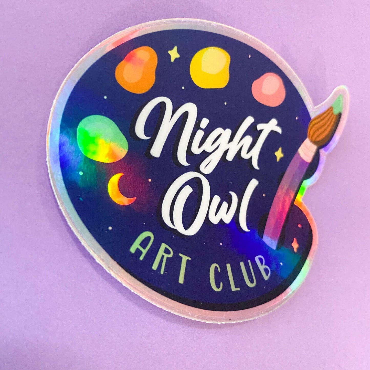 Night Owl Art Club Sticker Holographic | Artist Decal