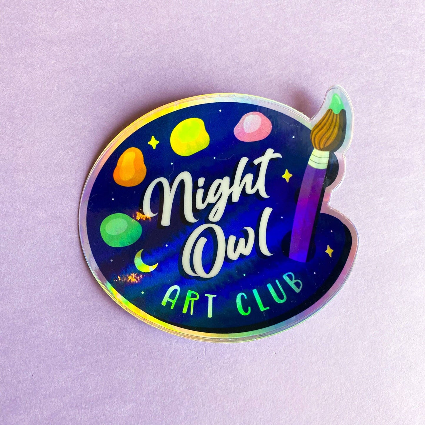 Night Owl Art Club Sticker Holographic | Artist Decal