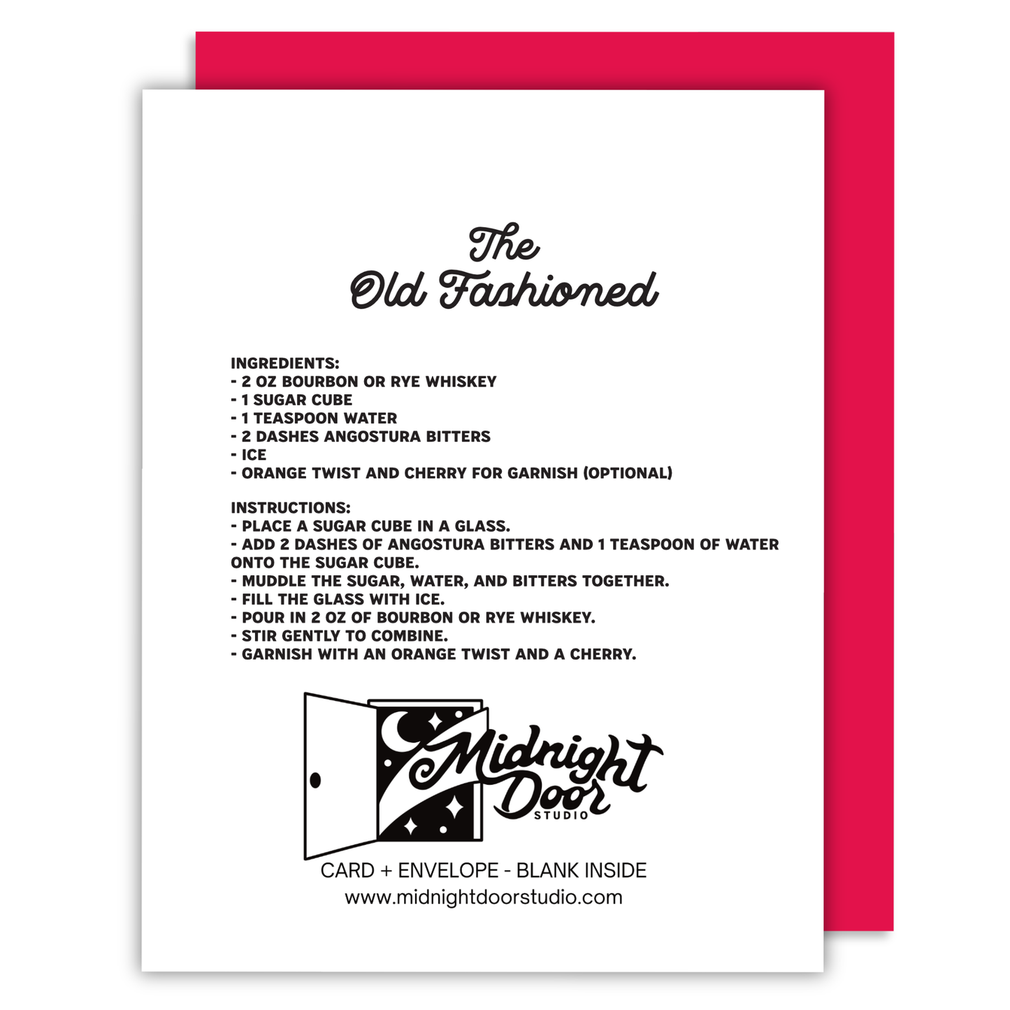 An Old Fashioned Birthday Card Cocktail Greeting Card