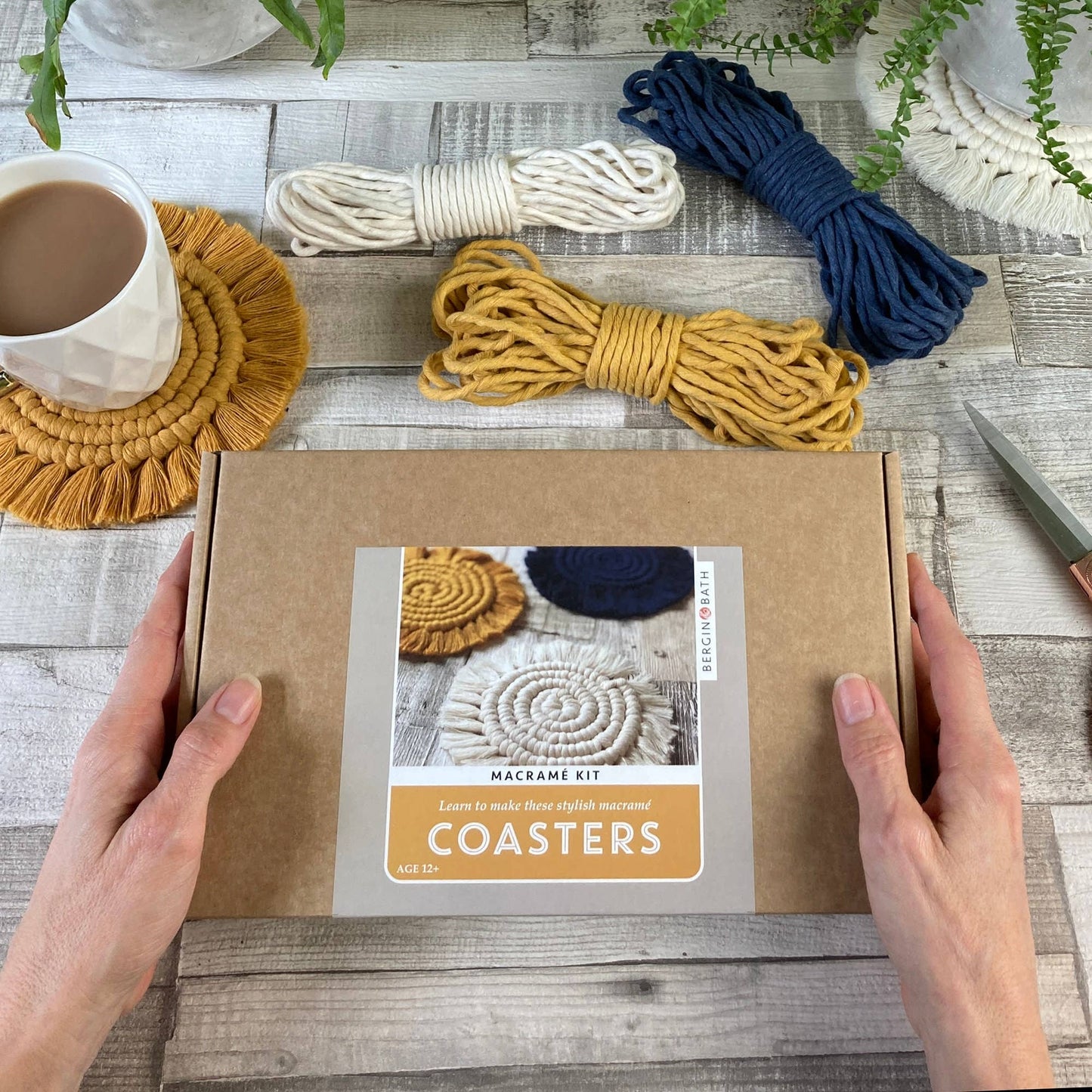 Macrame Kit Coasters - Yellow