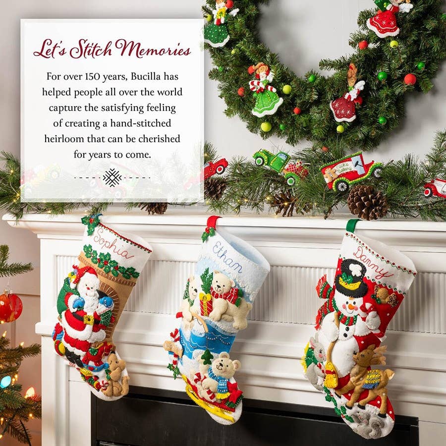 Cozy Christmas Felt Ornaments Set of 6