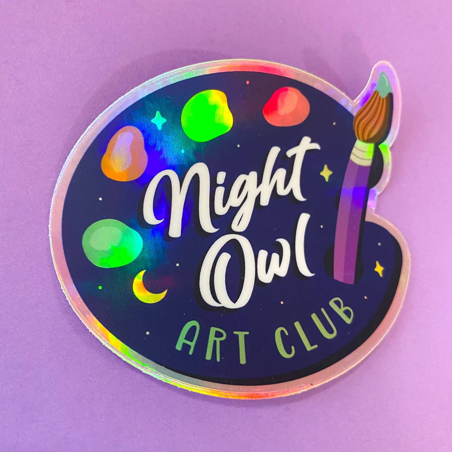 Night Owl Art Club Sticker Holographic | Artist Decal