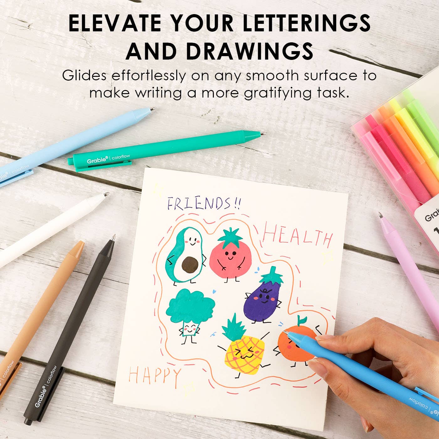 Retractable Colorflow Acrylic Gel Pen Set of 12