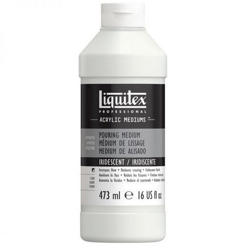 A bottle of Liquitex Iridescent Pouring Medium