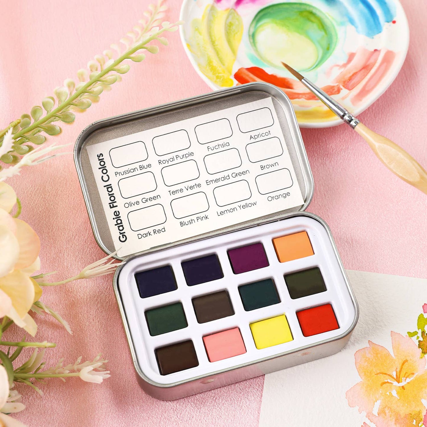 Watercolor Pocket Set of 12 - Floral Colors