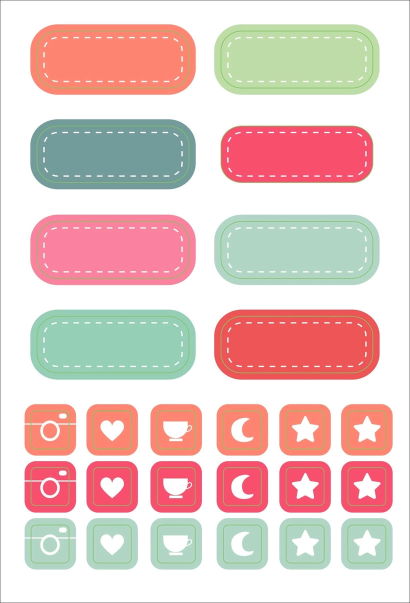 Dotted Journal Planner Stickers