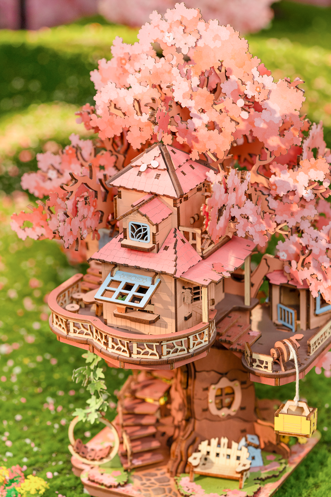 TGS04 Sakura Tree House Rolife Wooden Puzzle DIY  Craft Kit