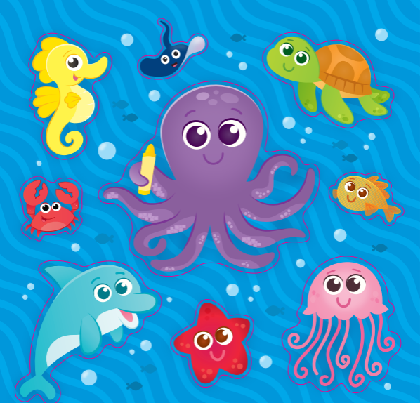 Color & Go Ocean: Coloring Book with Crayons and Stickers