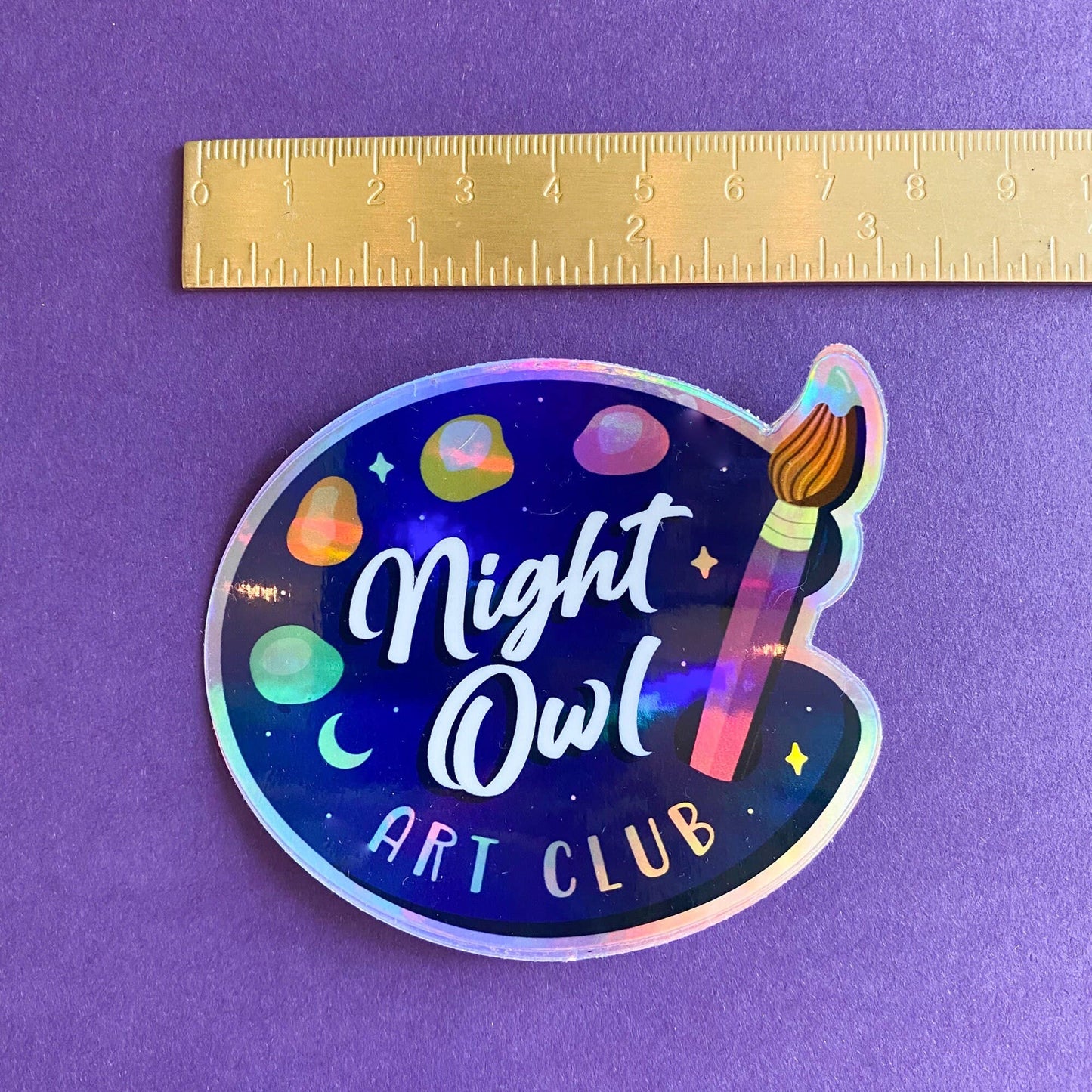 Night Owl Art Club Sticker Holographic | Artist Decal