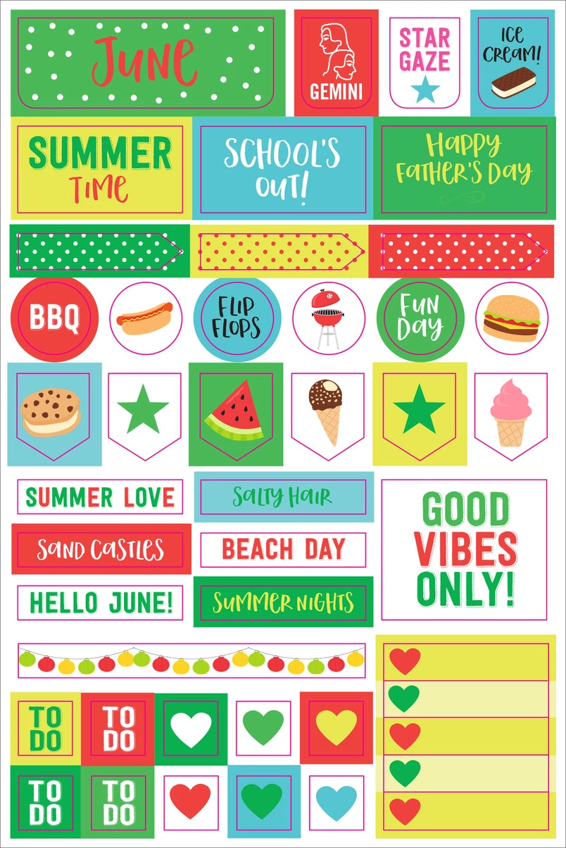 Essentials Month By Month Planner Stickers
