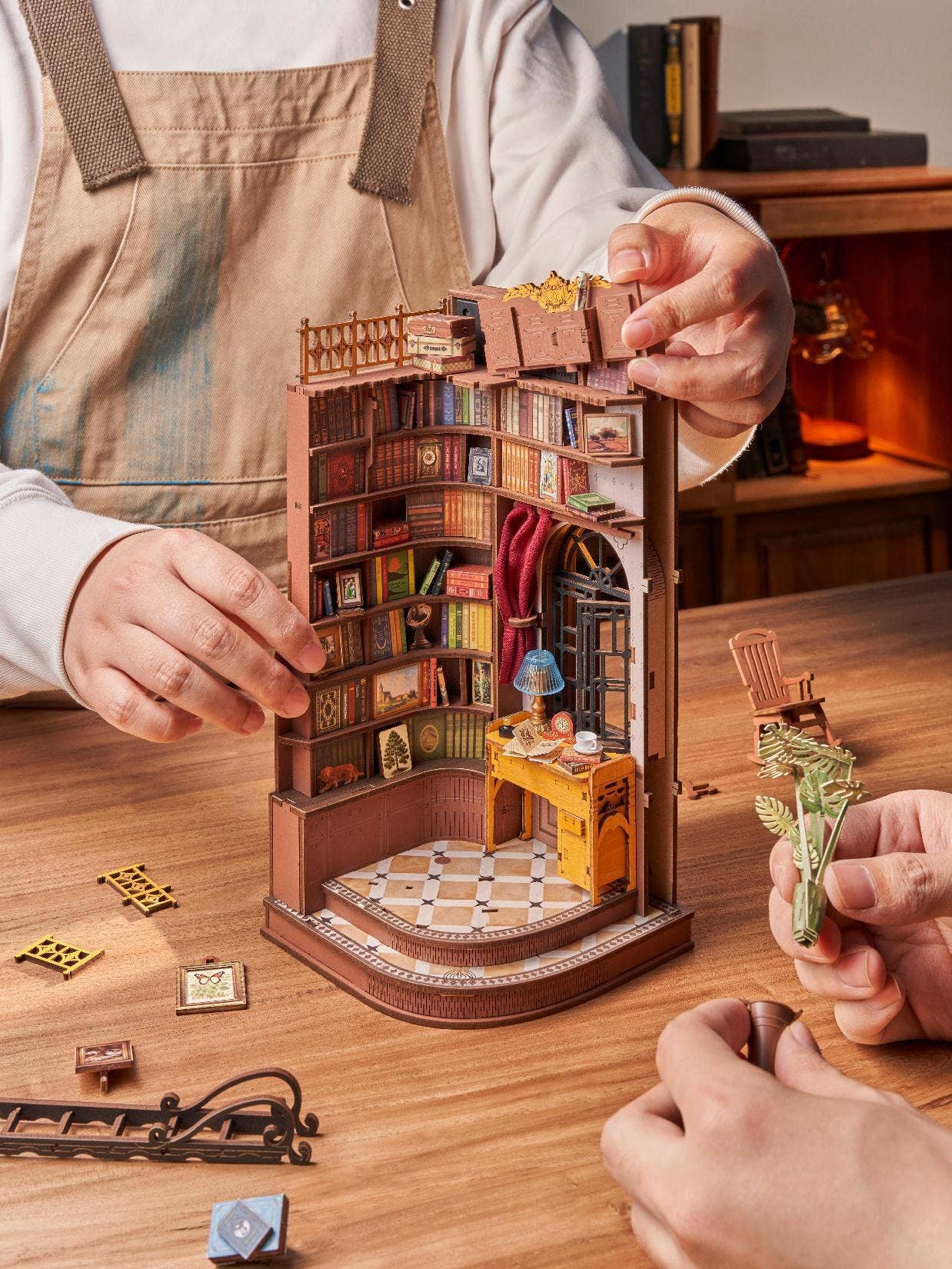 TGE02 Rolife Silent Corner Study DIY Book Nook Shelf Insert