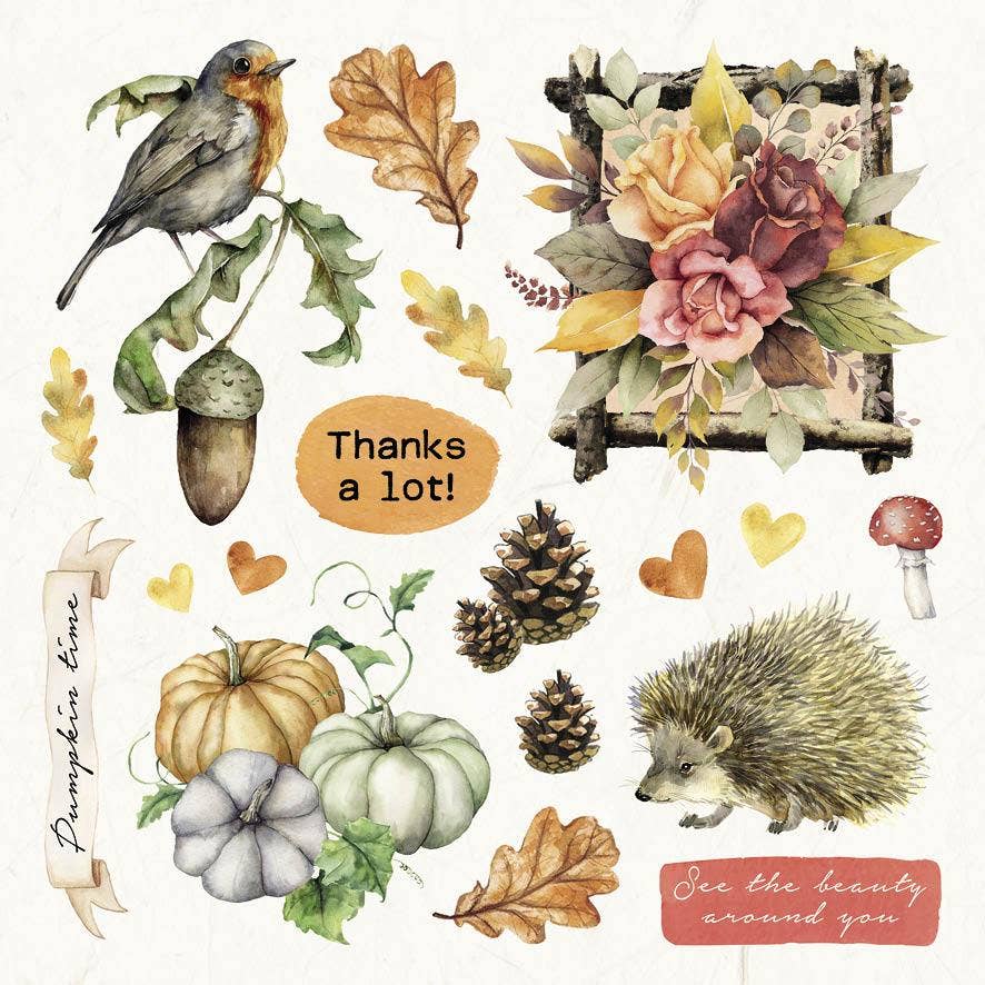 Die-Cut Block Fall Elements Beauty Of Fall