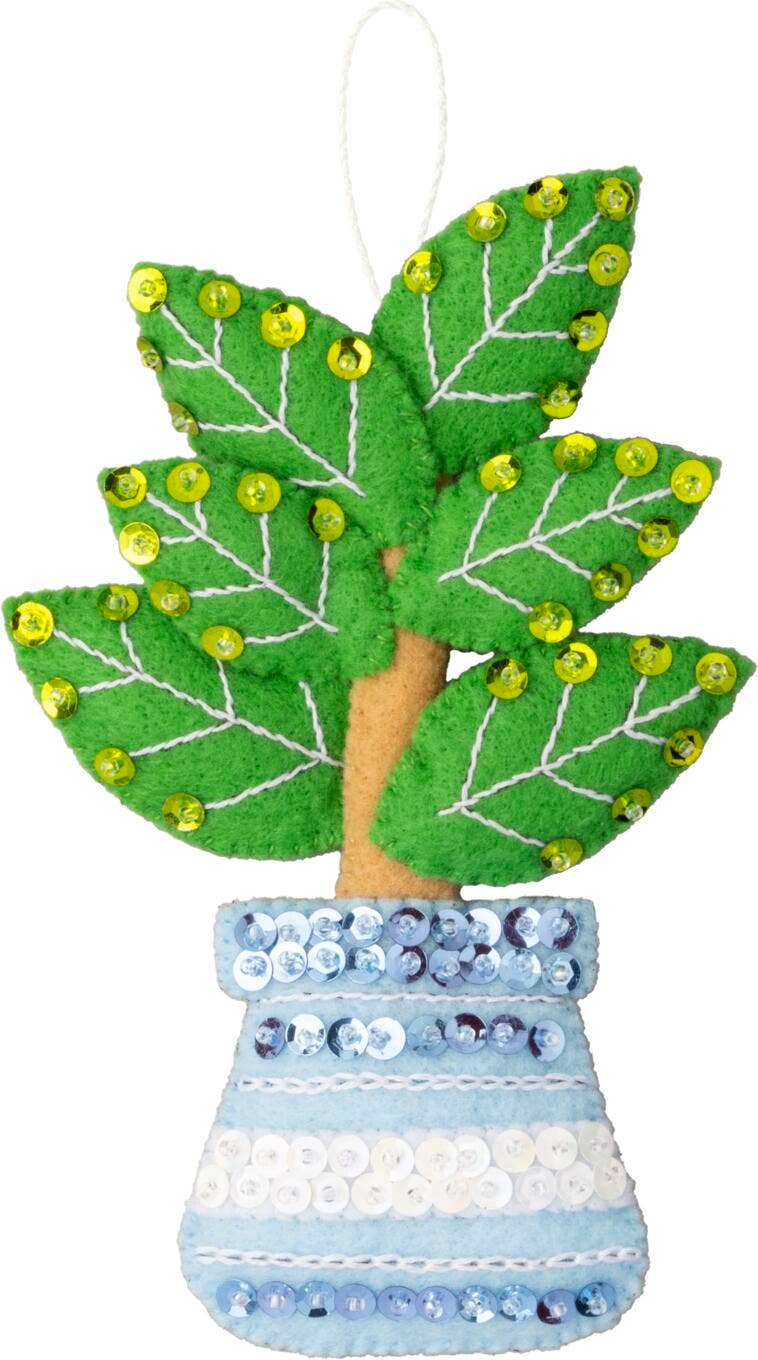 Holiday Houseplants Felt Ornament Kit set of 6