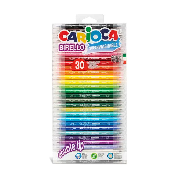 Carioca Birello Superwashable Double Tip Felt Pen 30Pc Set