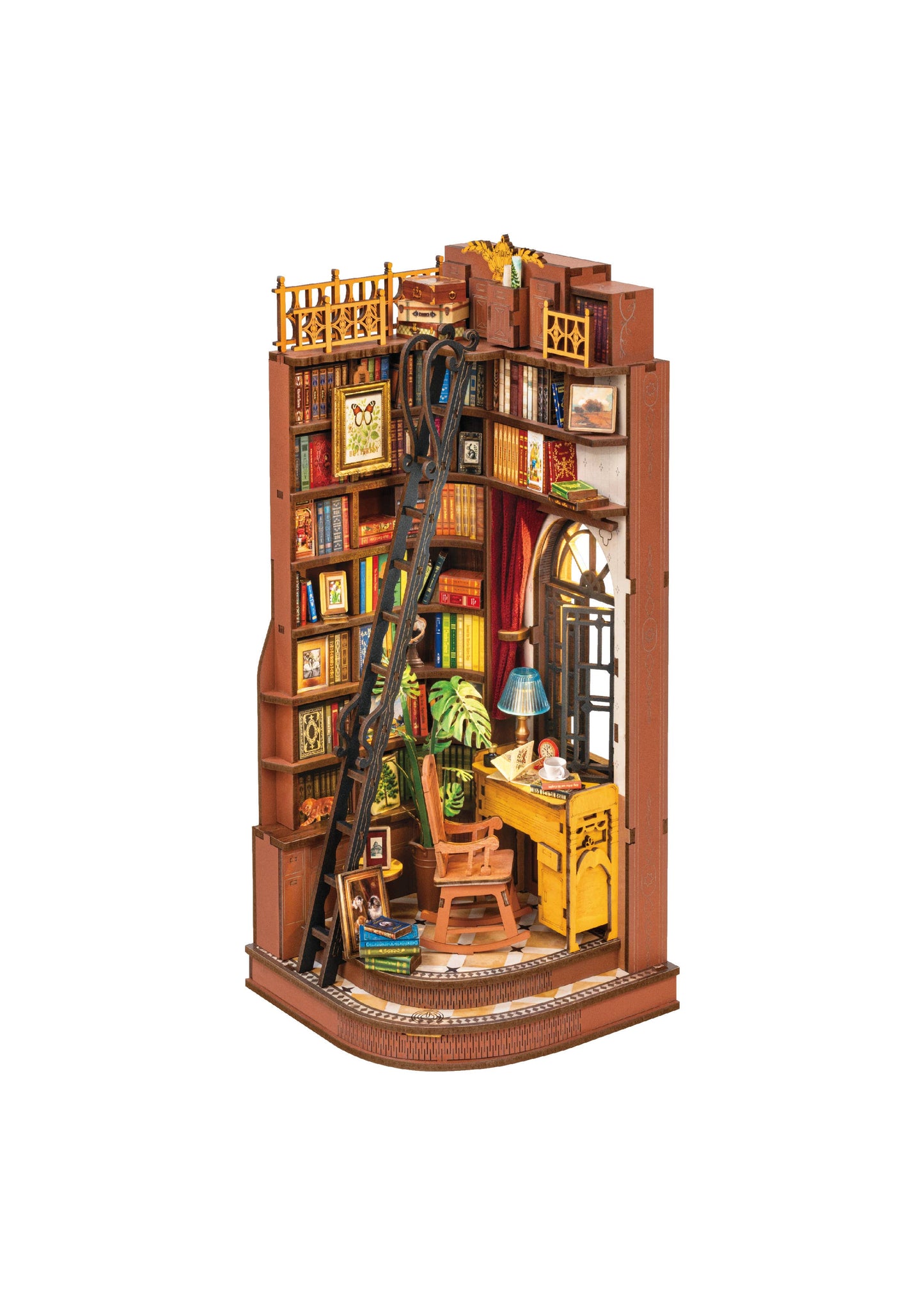 TGE02 Rolife Silent Corner Study DIY Book Nook Shelf Insert