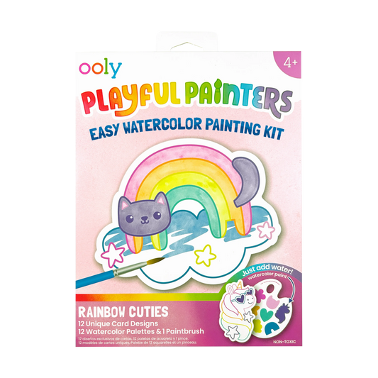 Playful Painters: Easy Watercolor Painting Kit - Rainbow Cut