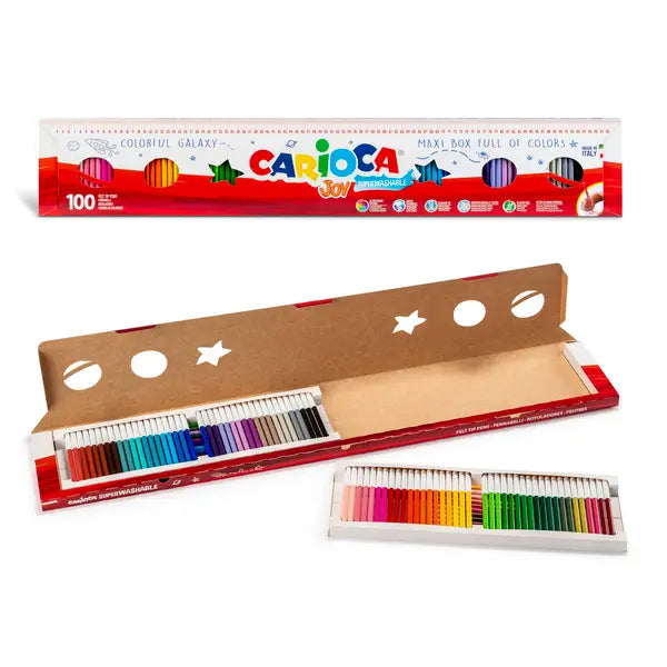 Carioca Joy Superwashable Felt Tip Pens 100Pc Set