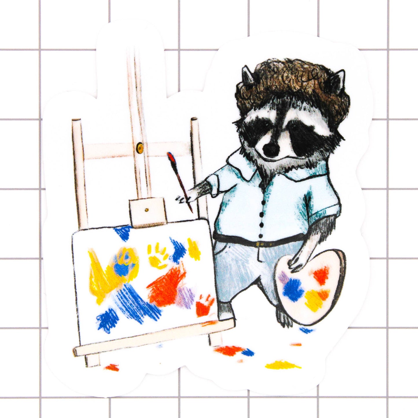 Happy Little Trash Artist  Raccoon Sticker