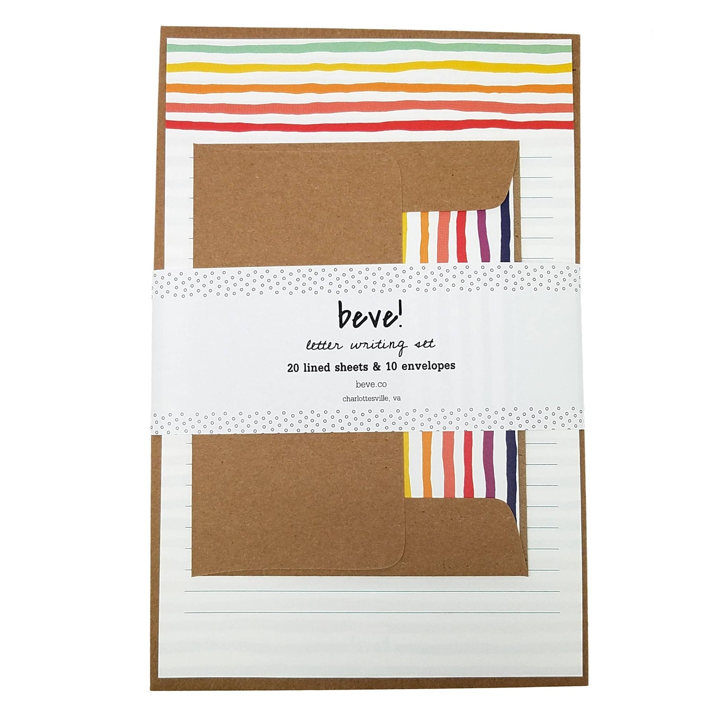Rainbow Stripe Letter Writing Stationery Set