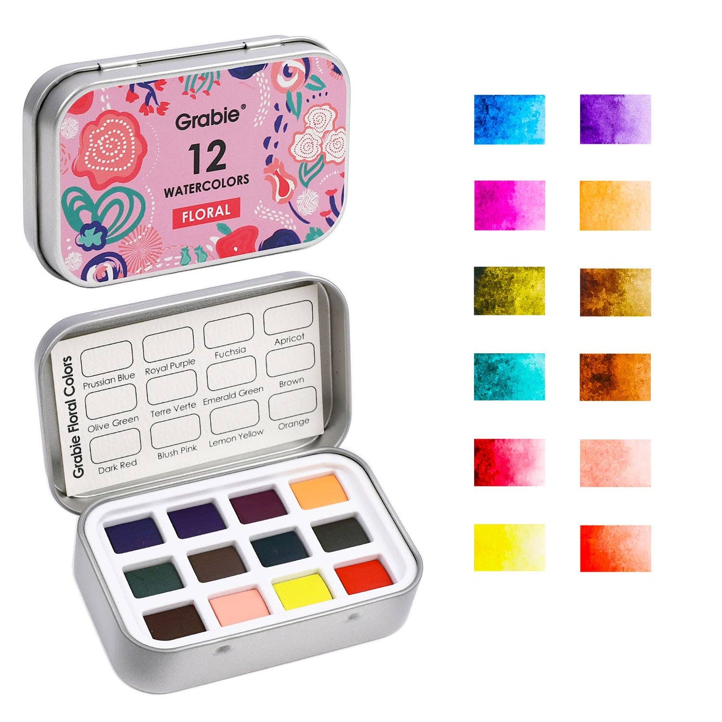 Watercolor Pocket Set of 12 - Floral Colors