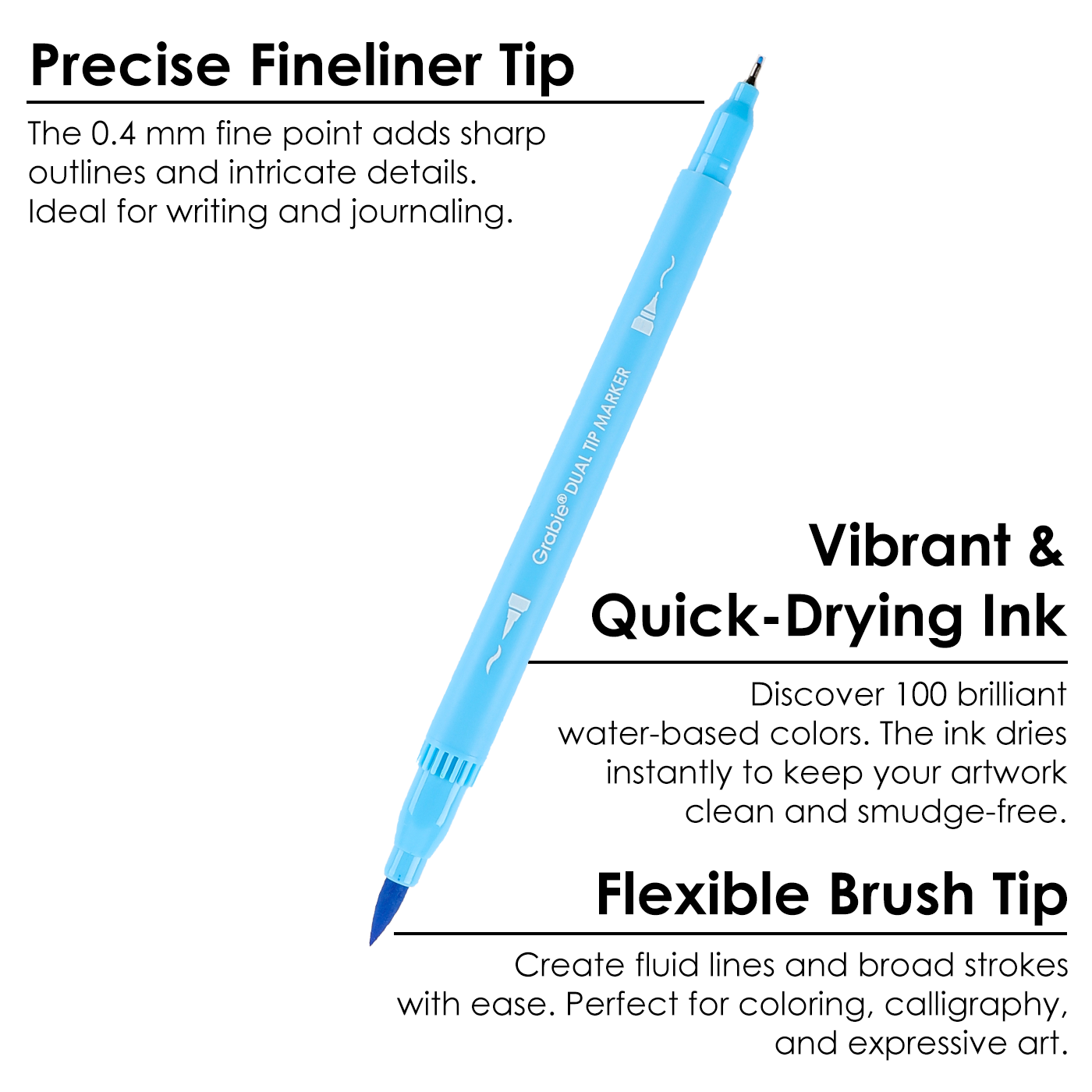 Dual Tip Water-Based Sketch Marker Set of 100