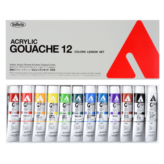 Holbein Acrylic Gouache Lesson Set Of 12 20mL Tubes
