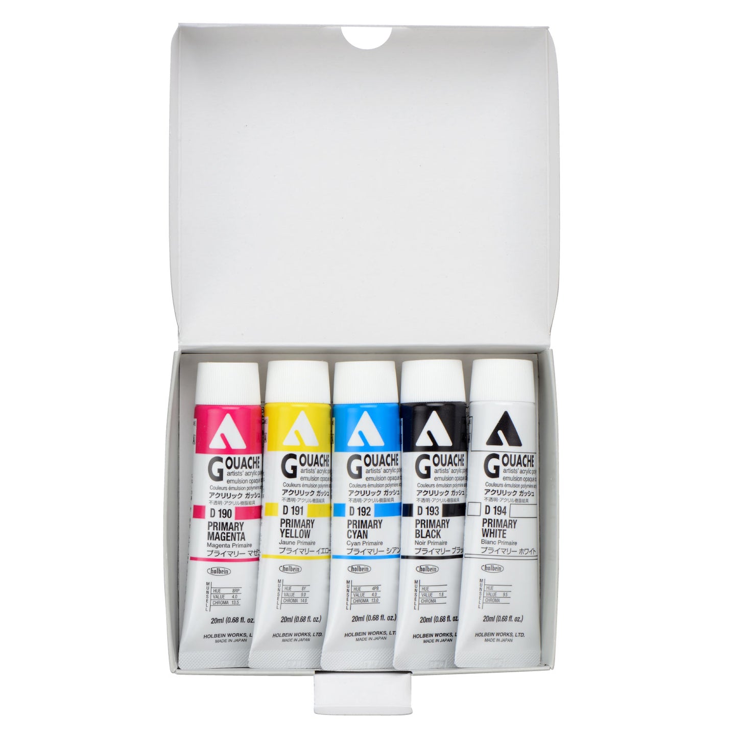 Holbein Acryla Gouache 20Ml Primary 5 Tube Set