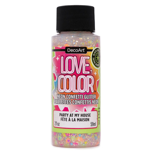 DecoArt Love Color Neon Confetti Glitter