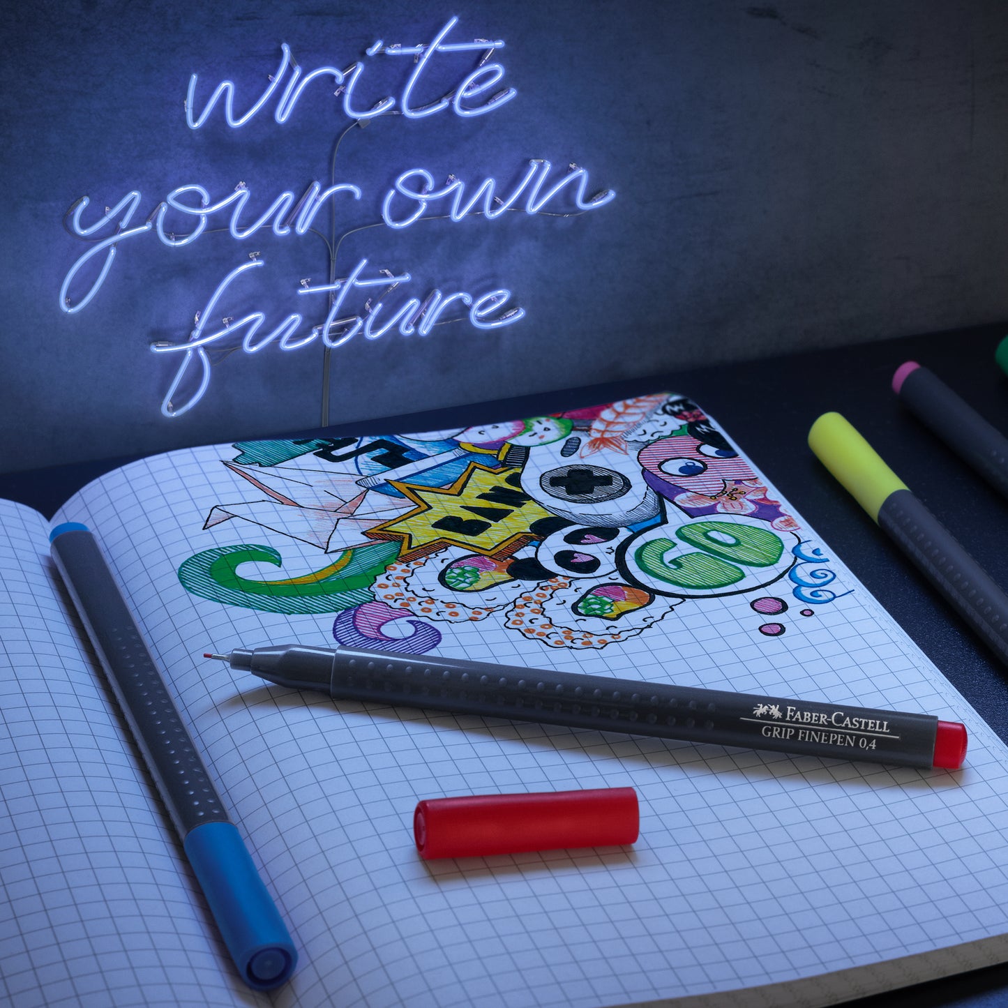 Fineliner Neon 5 Ct