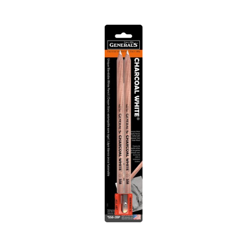 General Pencil 2pc White Charcoal Pencil Set