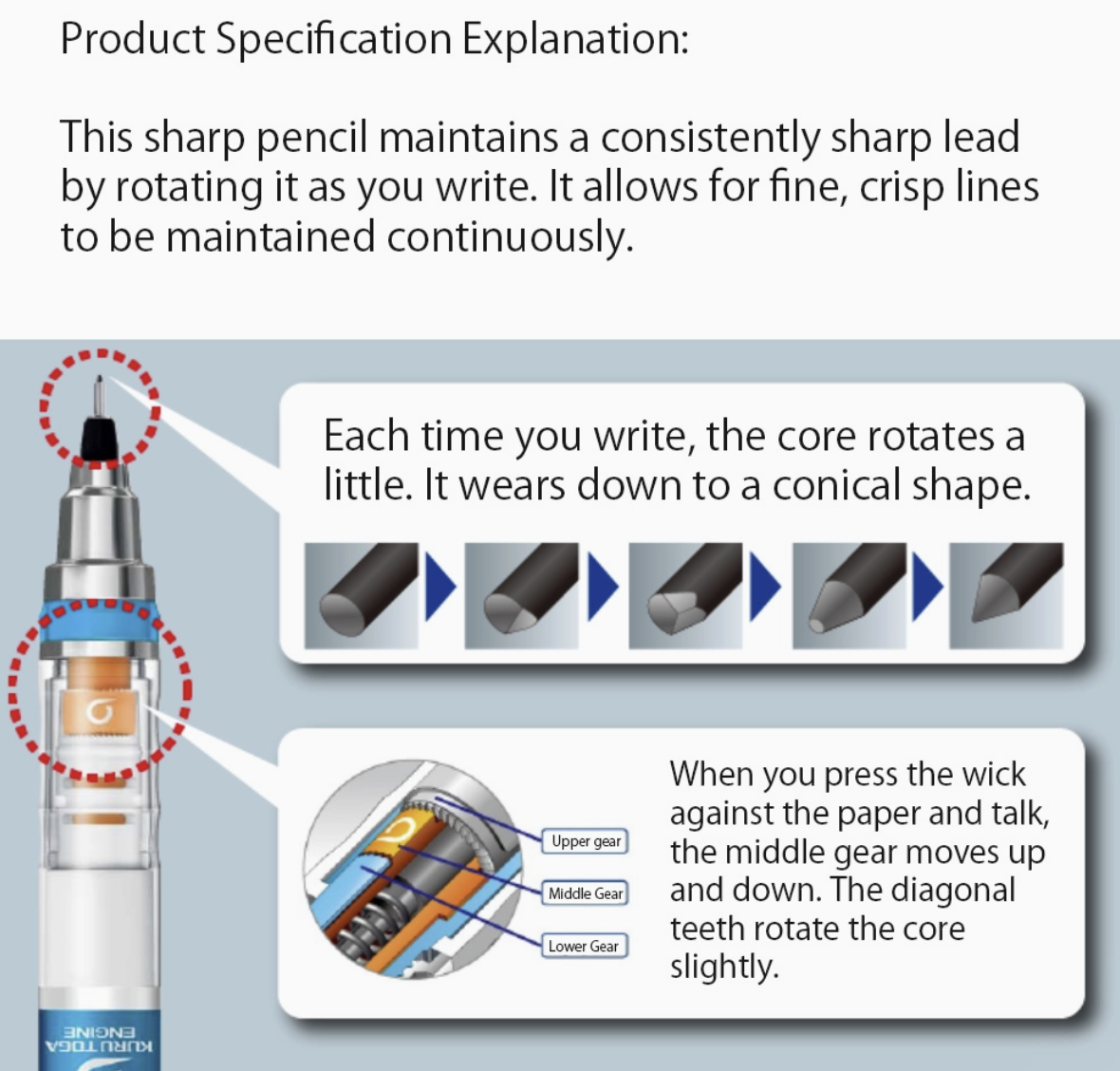 Kuru Toga Standard 0.5mm Mechanical Pencil