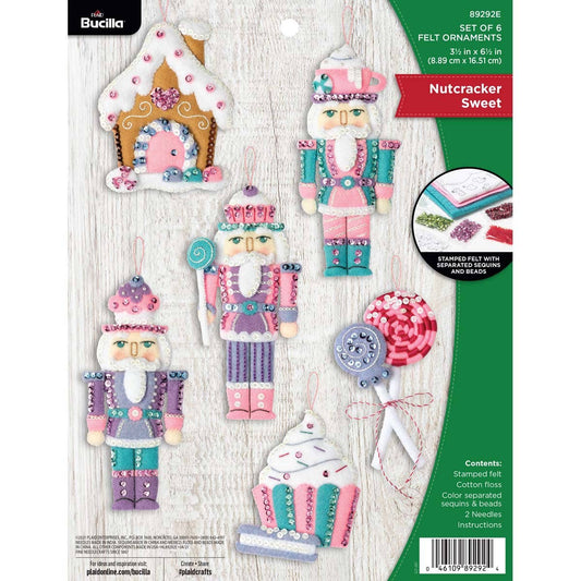 Nutcracker Sweet Felt Ornaments Set of 6